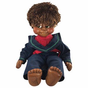 Wooden Doll Vintage Naber Kids Walter 1988 Signed 17" Brown Hair Collectible